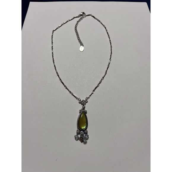 2028 Bracelet Silver Toned with Green & Blue Stones free Necklace w FLAW - Picture 8 of 16